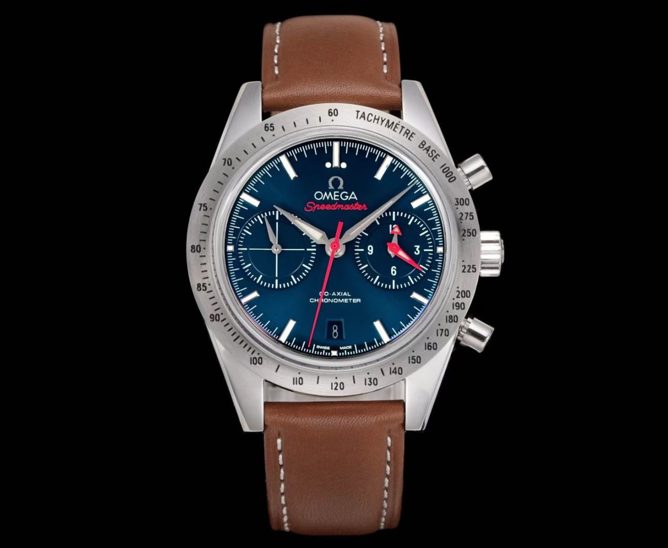 Omega Speedmaster 57 Blue Replica Brown Leather Strap 42MM Premium 331.12.42.51.03.001