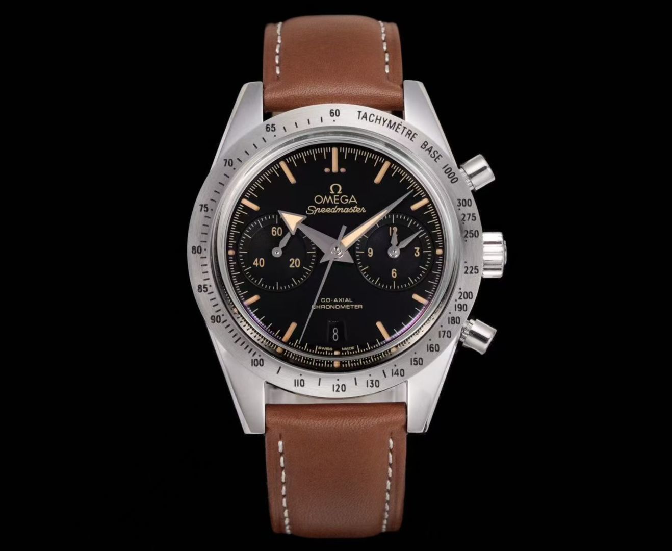 Omega Speedmaster 57 Black Replica Brown Leather Strap 42MM Premium 331.12.42.51.01.002