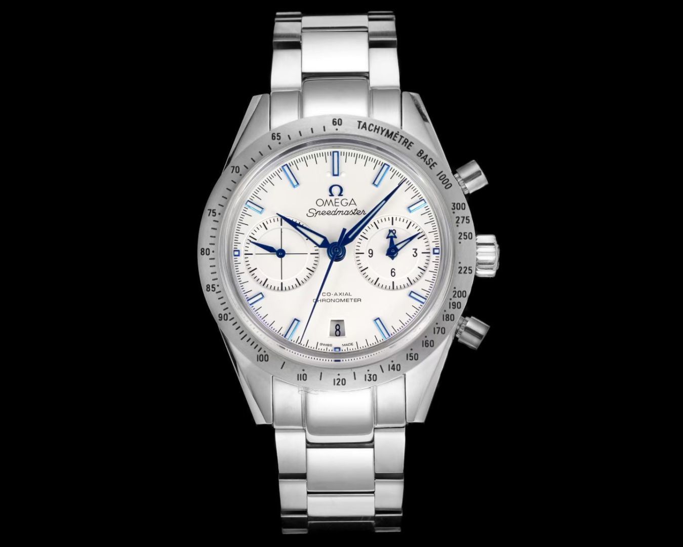 Omega Speedmaster 57 White Blue Replica Steel Bracelet 42MM Premium 331.10.42.51.02.002