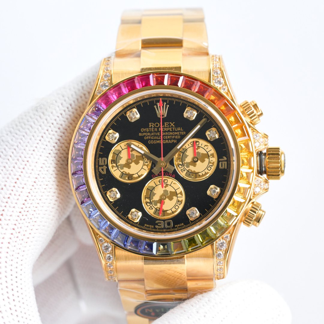 Rolex Daytona Rainbow Gemstone Dial Chronograph Watch 40mm V13 Ultimate Edition RG-ROLEX-DAYTONA-RBW-V13-40