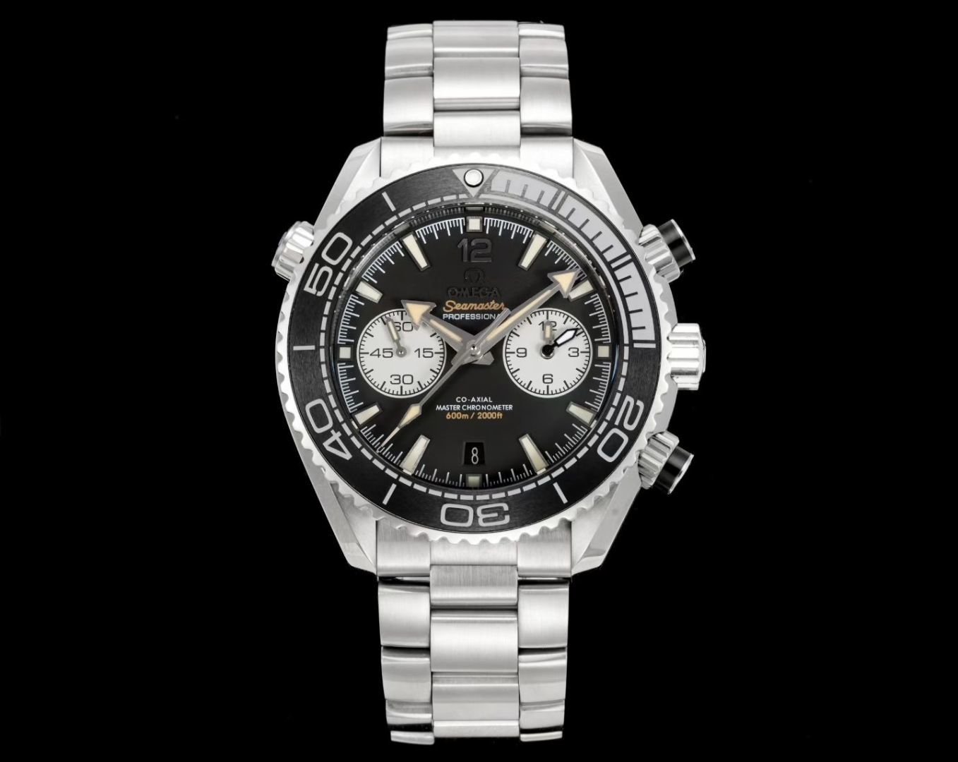 Omega Seamaster Planet Ocean 600M Chronograph Beige Dial Burgundy Ceramic Bezel Rubber Strap Automatic OMG-PO600-CHRONO-21532465109001-BEIGE-RS