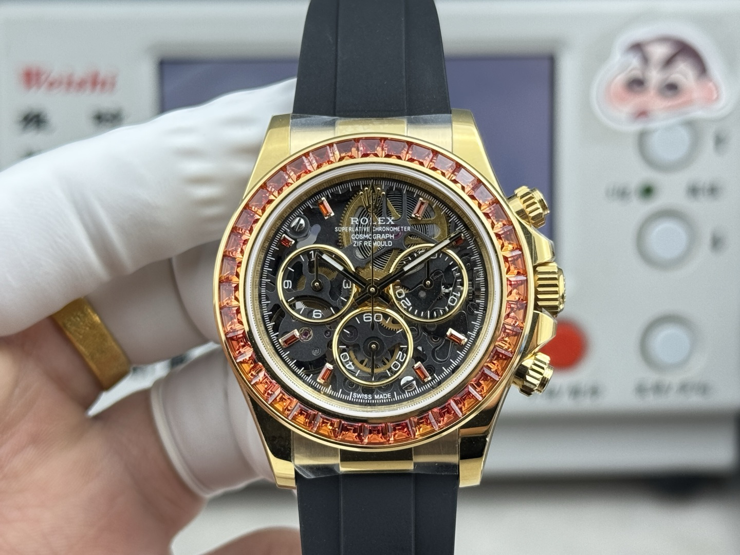 Rolex Daytona LB2 Rainbow Daytona Hollow Core Skeleton Transparent Dial Watch