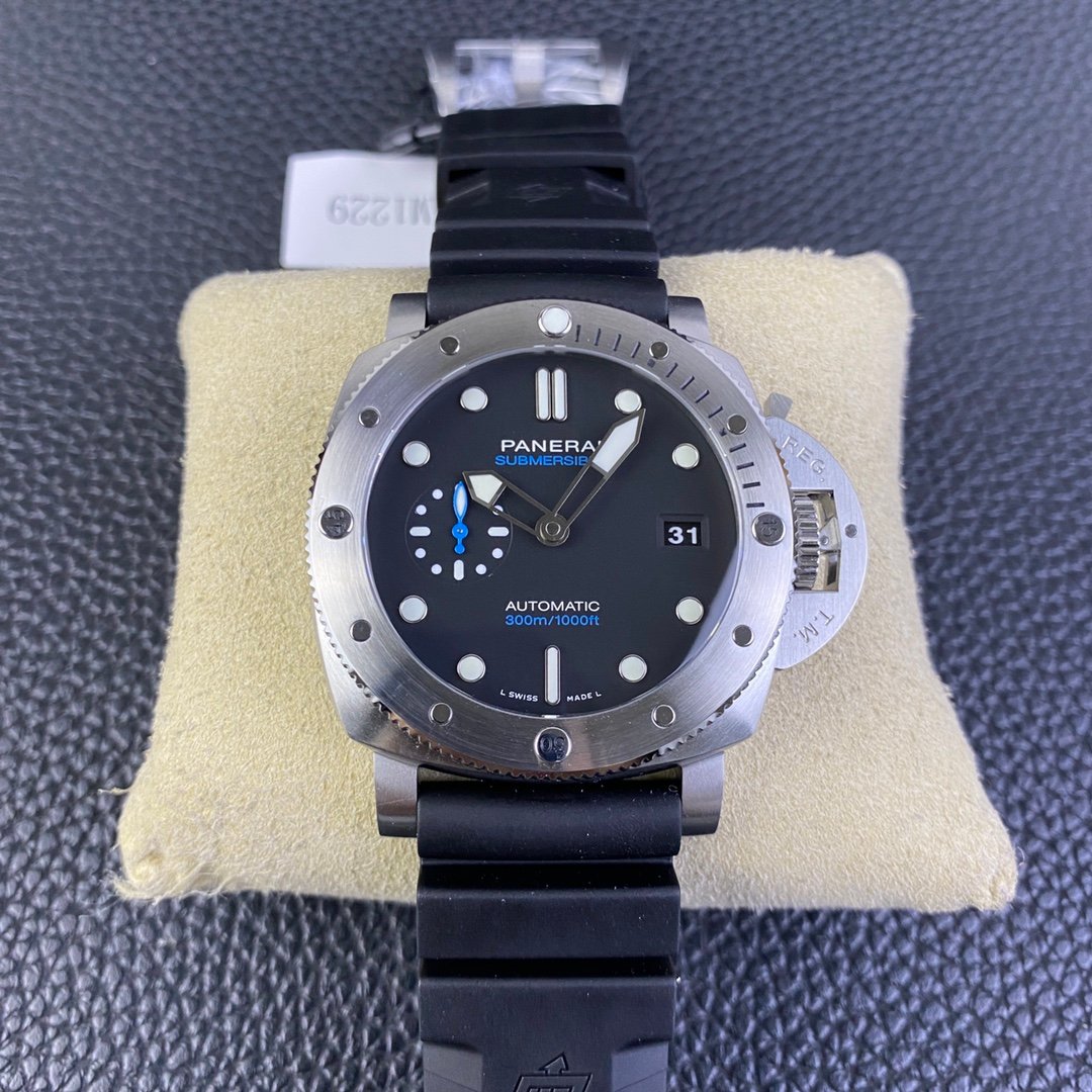 Panerai PAM1229 Submersible 44mm Black Dial Automatic Dive Watch Rubber Strap Sport Edition PAM1229-44MM-BLACK-AUTO