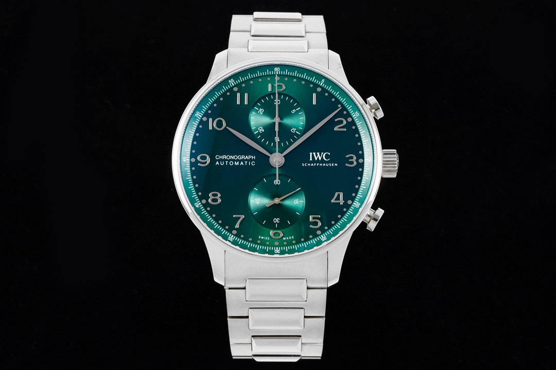 IWC Portugieser Green Replica 41MM Premium Chronograph Steel Bracelet Edition IW371617