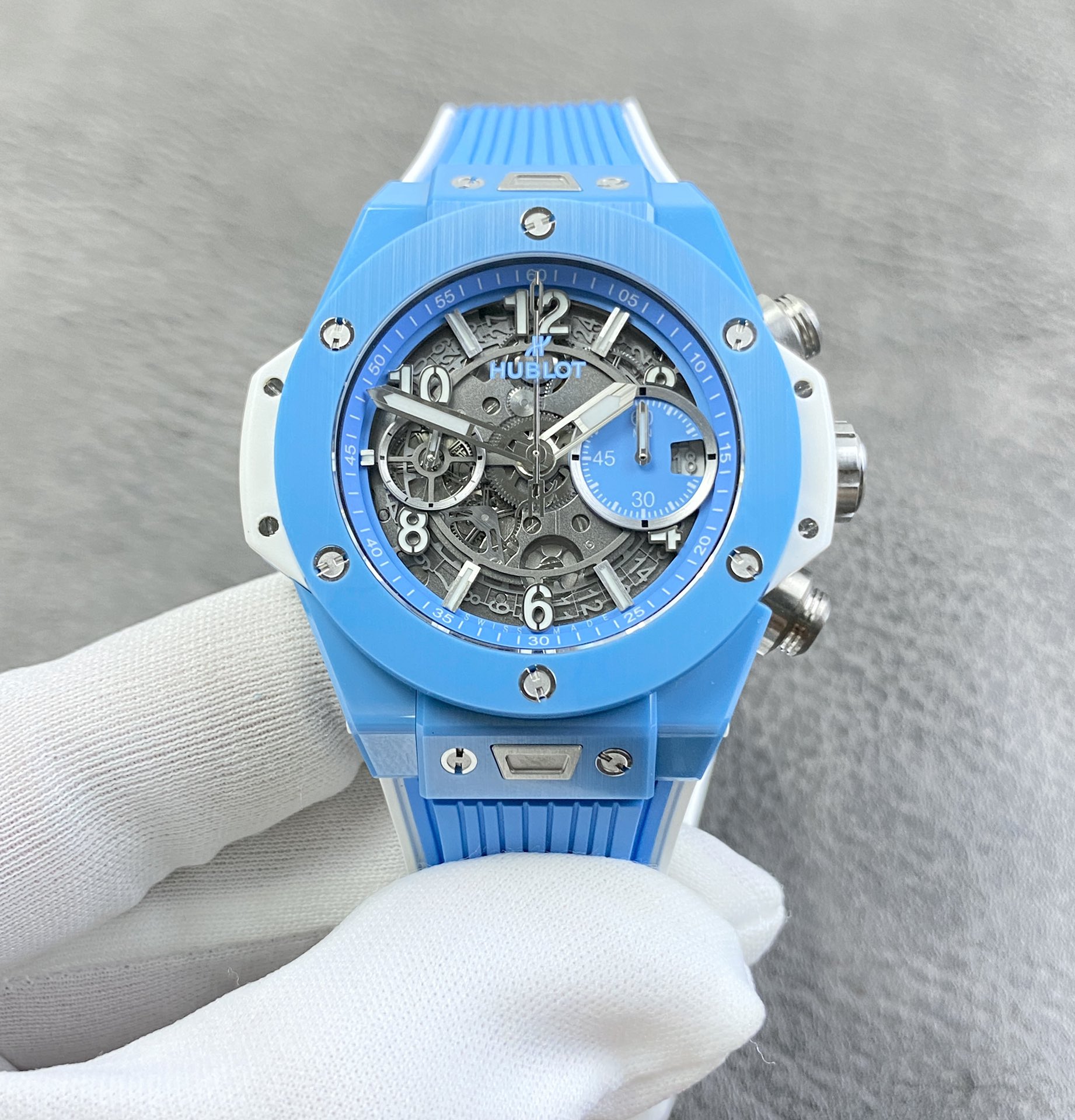 Hublot Big Bang Unico Replica 42MM Premium Blue Ceramic Rubber Strap Edition