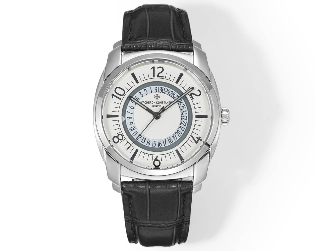 Vacheron Constantin Quai de l'Ile Replica 41MM Premium Silver Dial Black Leather Strap Edition