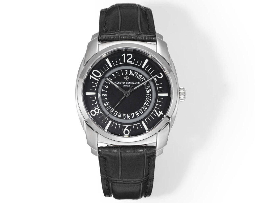 Vacheron Constantin Quai de l'Ile Replica 41MM Premium Black Dial Black Leather Strap Edition