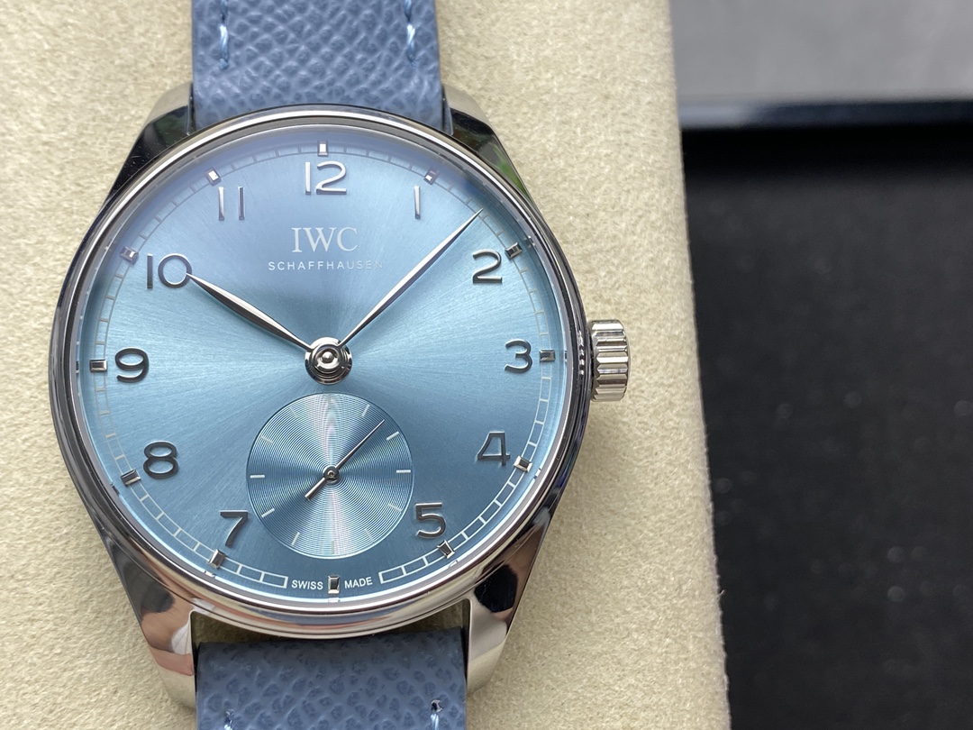 IWC Portugieser Blue Replica 40MM Premium Small Seconds Leather Strap Edition RG-IWC-PORTUGIESER-BLUE-40