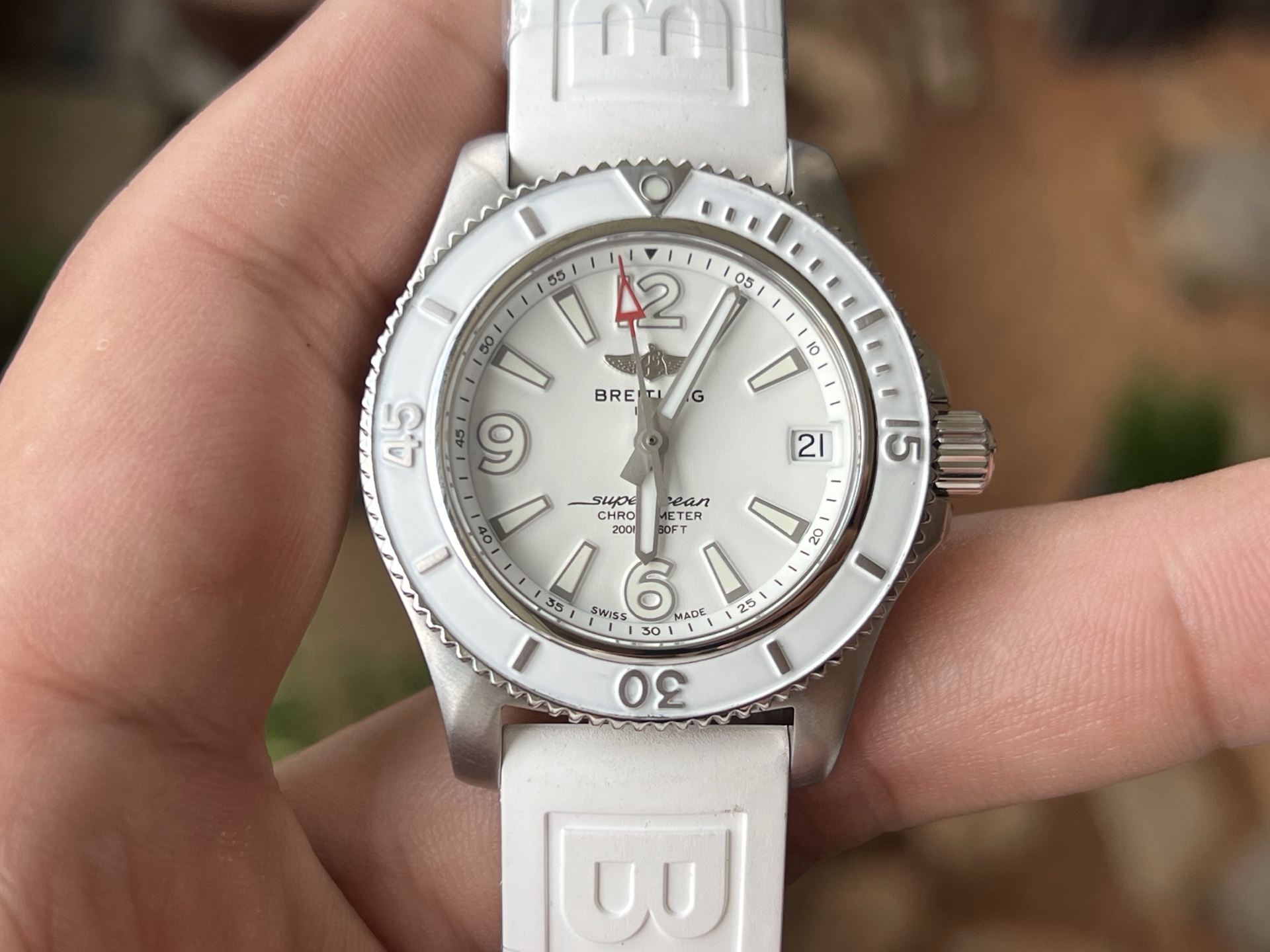 Breitling Superocean White Ladies Replica 36MM Premium White Rubber Strap Edition