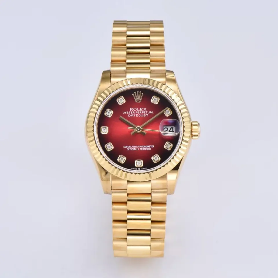 Super Clone Rolex Datejust Red Gradient Dial 36MM President Bracelet 278278-0049