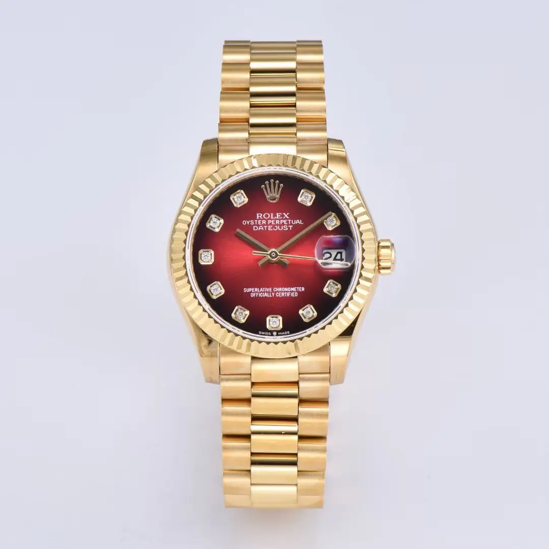 Super Clone Rolex Datejust Red Gradient Dial 36MM President Bracelet 278278-0049