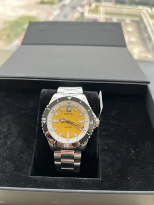 Super Clone Bentley Watch BL-20 Yellow Dial Steel Bracelet Premium 42MM