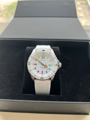 Super Clone Bentley Watch BL-20 White Dial Rubber Strap Premium 42MM
