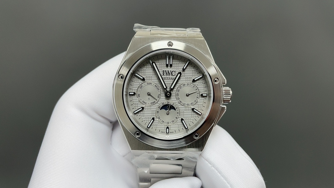 IWC Ingenieur Silver Replica 42MM Premium Perpetual Calendar Steel Bracelet Edition RG-IWC-INGENIEUR-SILVER-42