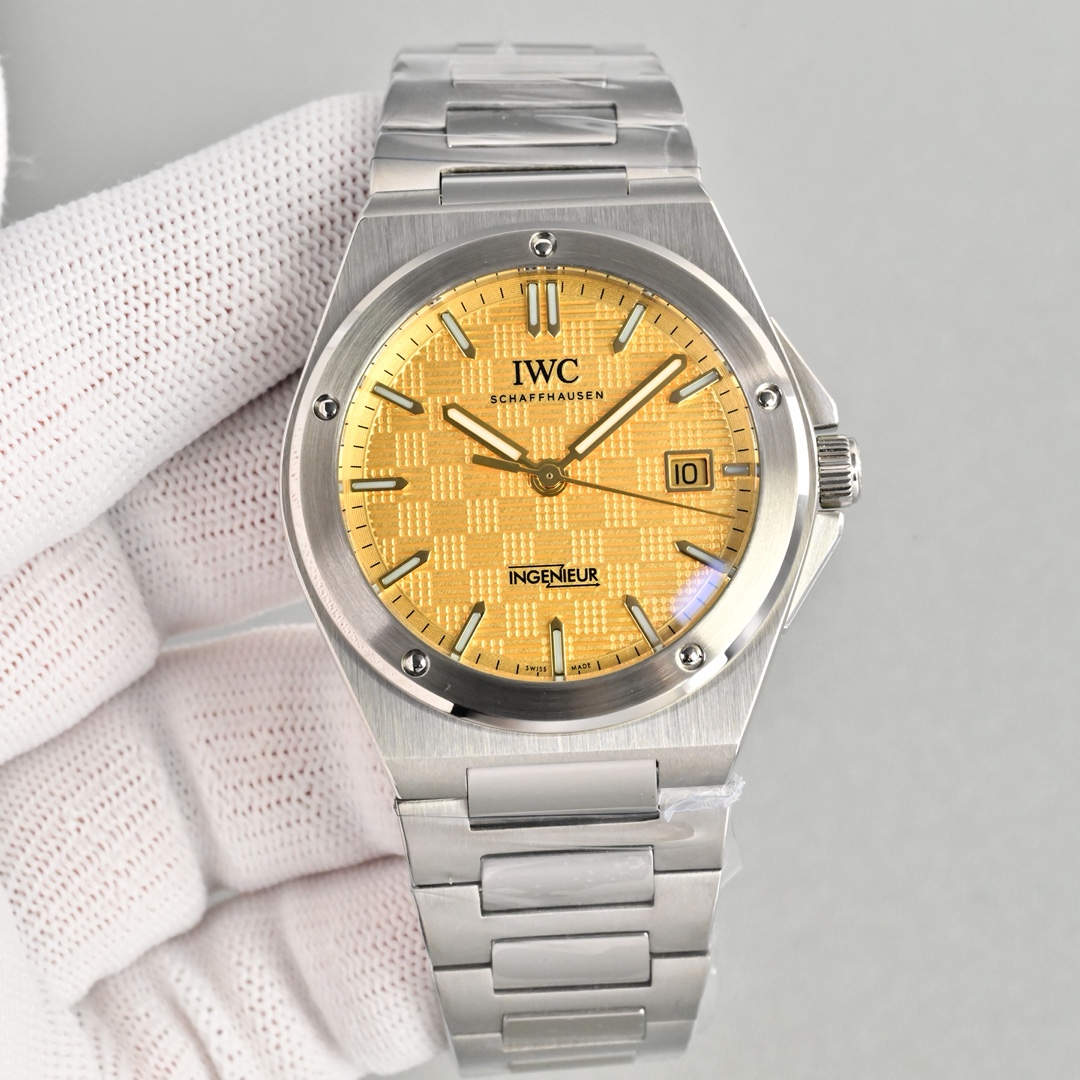 IWC Ingenieur Yellow Replica 40MM Premium Steel Bracelet Edition RG-IWC-INGENIEUR-YELLOW-40
