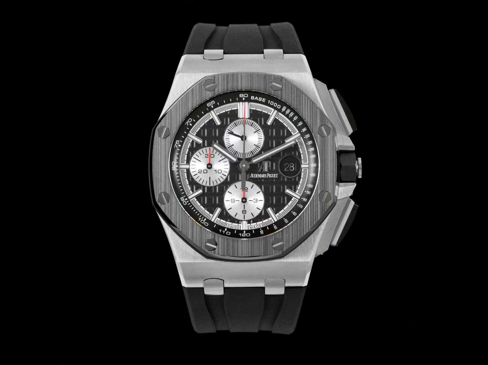 Audemars Piguet Royal Oak Offshore Black Replica 44MM Premium Black Rubber Strap Chronograph Edition