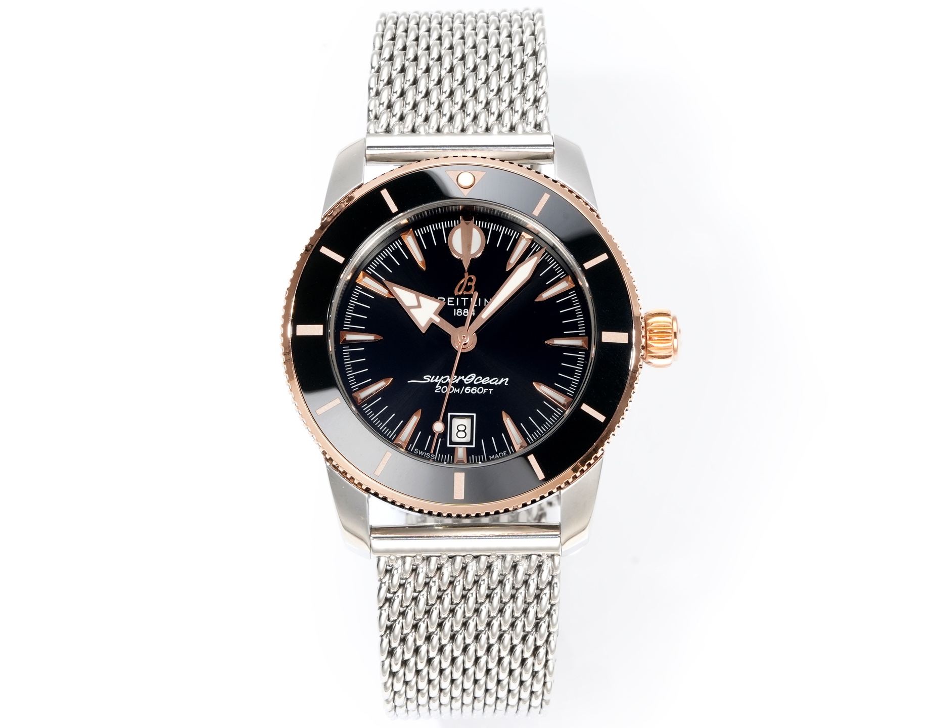 Breitling Superocean Heritage Black Replica Mesh Bracelet 42MM Premium 42AB3111241B1A1