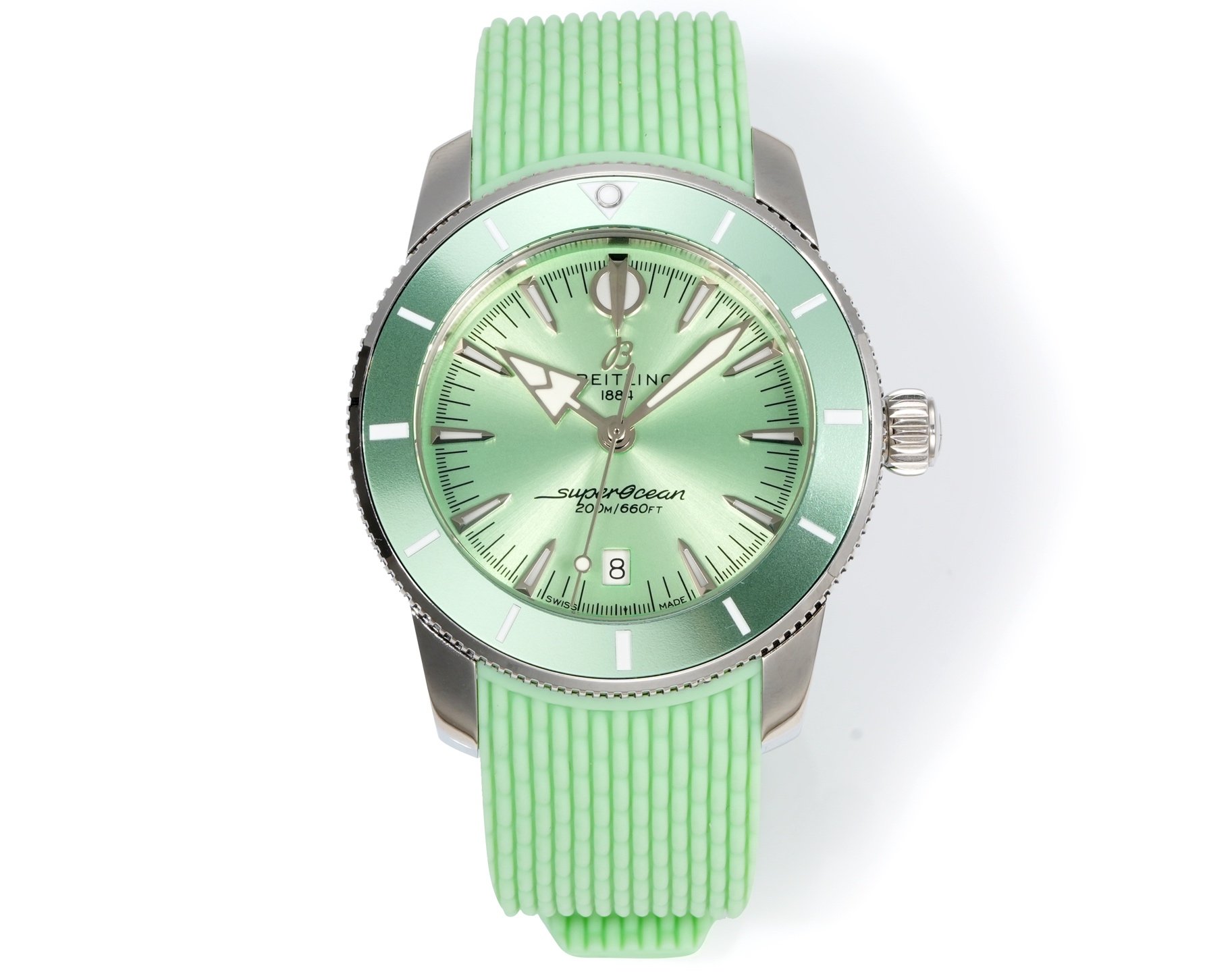 Breitling Superocean Heritage Green Replica Rubber Strap 42MM Premium 42AB3111241B1A1