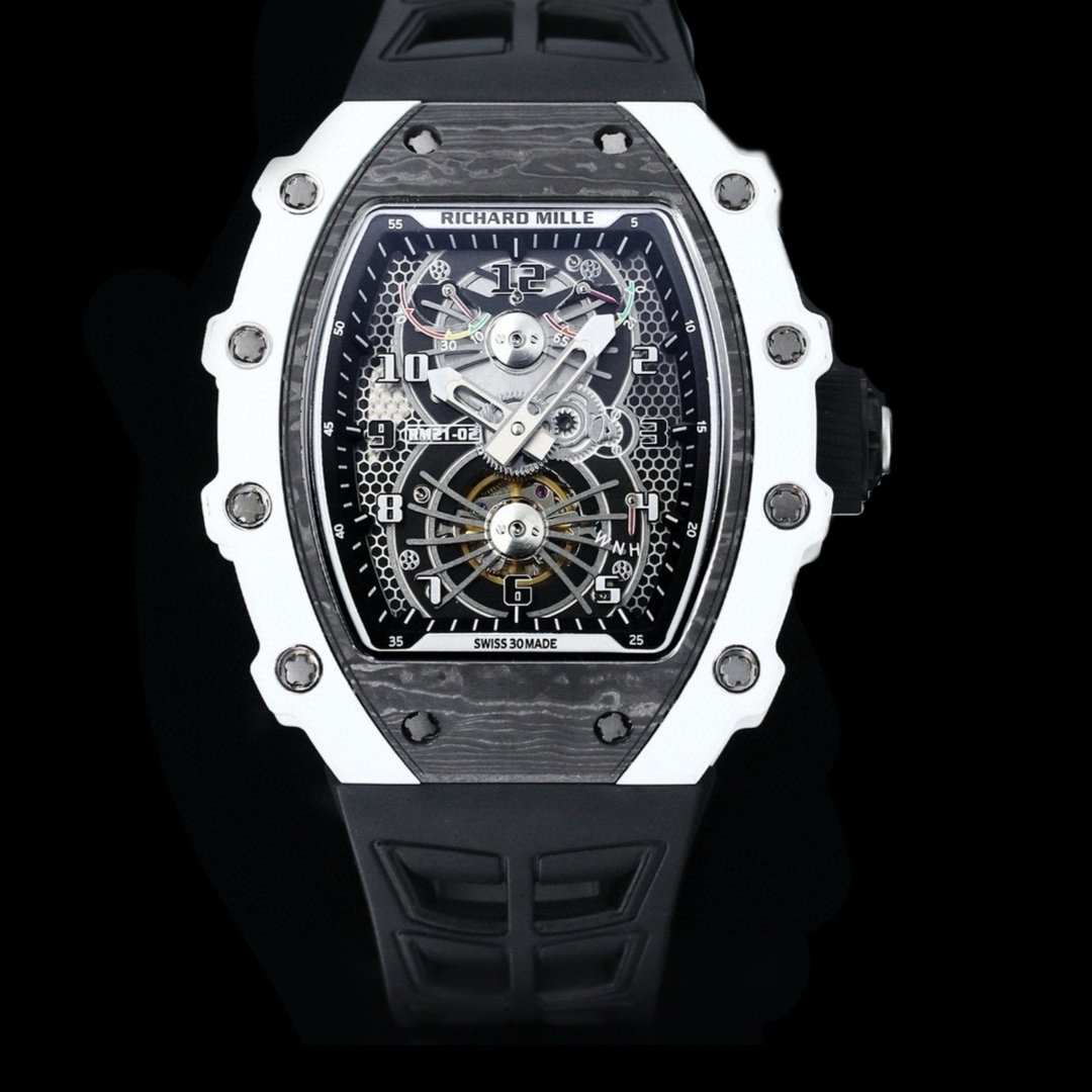 Richard Mille RM21-01 Automatic Skeleton Watch 40MM Black Carbon Fiber Case Premium Edition RM-RM21-01-BLK-CARBON-40