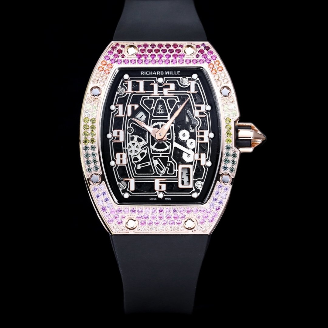 Richard Mille RM67-01 Automatic Ultra Thin Skeleton Watch 38/48MM Barrel Case Digital Hour Markers Premium Edition RM-RM67-01-ULTRA-SKL-38