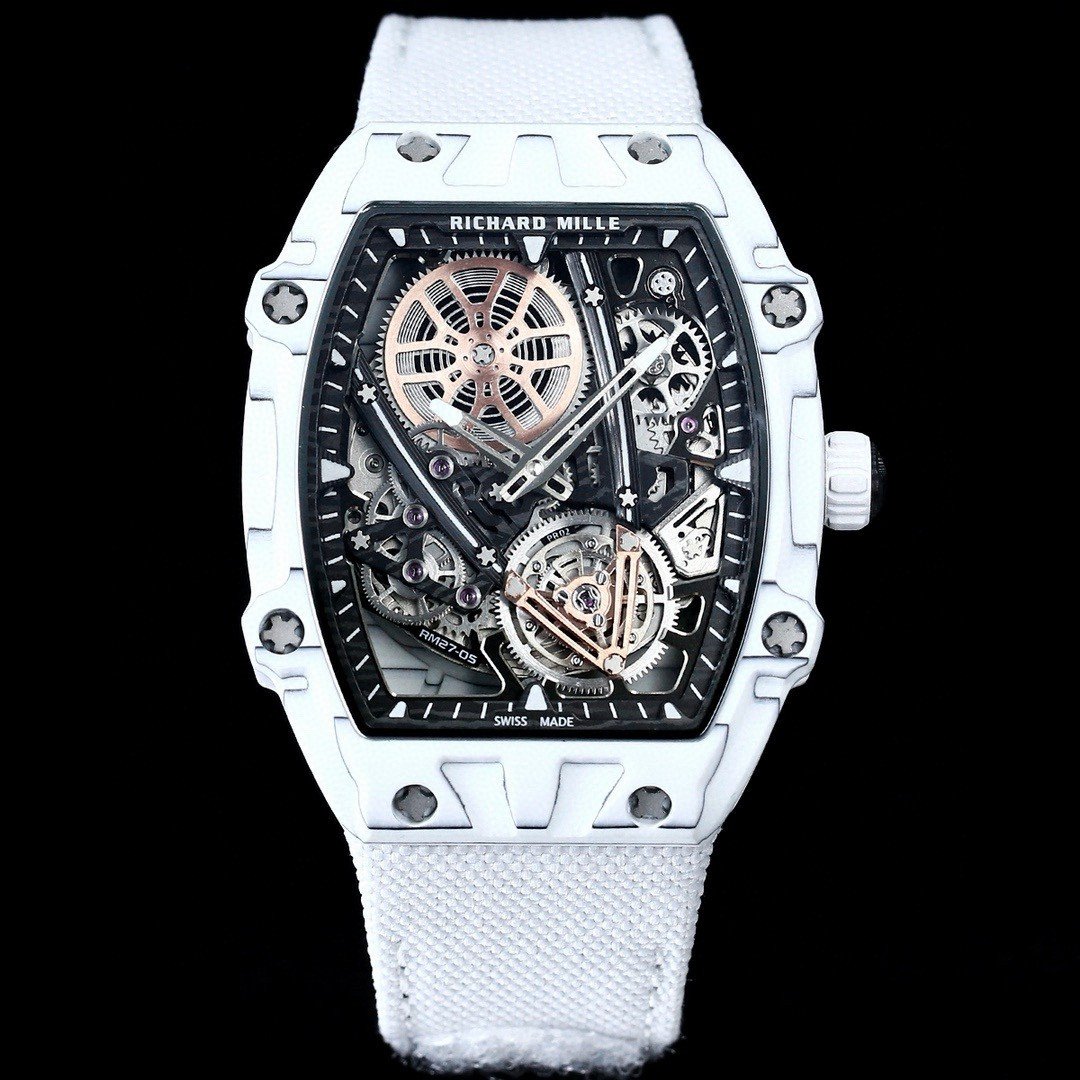 Richard Mille RM27-05 Rafael Nadal Flying Tourbillon Watch Ultra Light Carbon TPT Skeleton 38g Ultra Thin 9MM Premium Edition RM-RM27-05-RN-FLT-38G