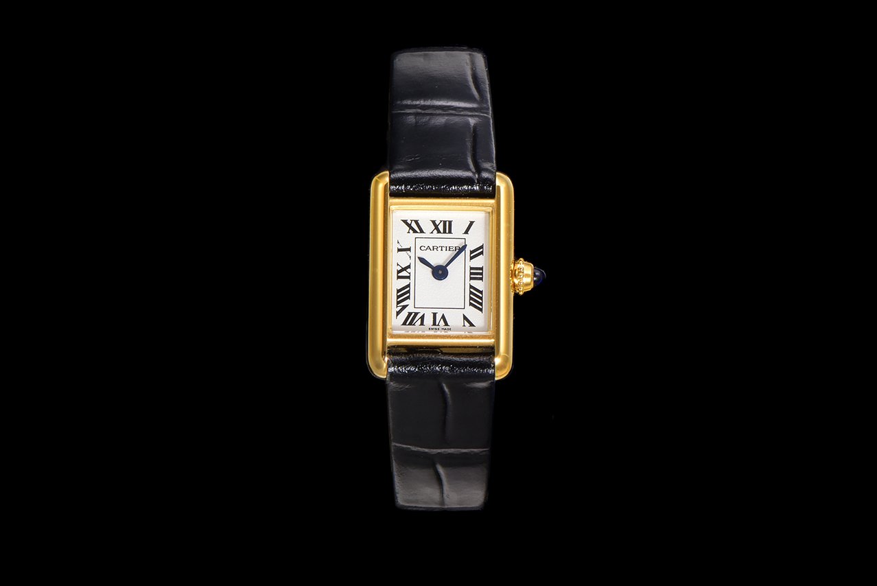 Cartier Tank Louis Mini Watch 24MM Gold Case Black Crocodile Leather Strap Premium Edition CAR-TANK-LOUIS-MINI-YG-24