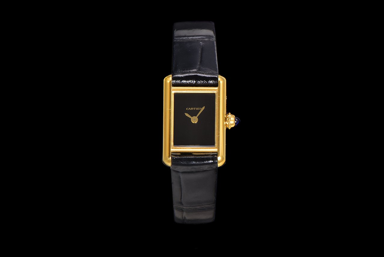 Cartier Tank Louis Mini Gold Watch 24MM Black Crocodile Leather Strap Premium Edition CAR-TANK-LOUIS-MINI-GD-24