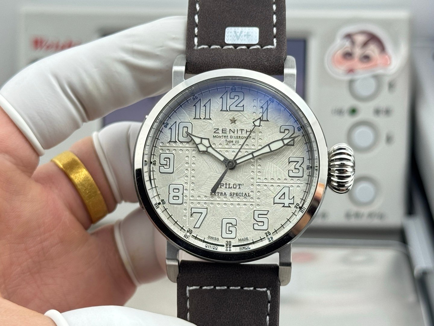 Zenith Pilot Automatic Watch 45MM Titanium Case White Dial Premium Edition ZEN-PILOT-TI-WHT-45