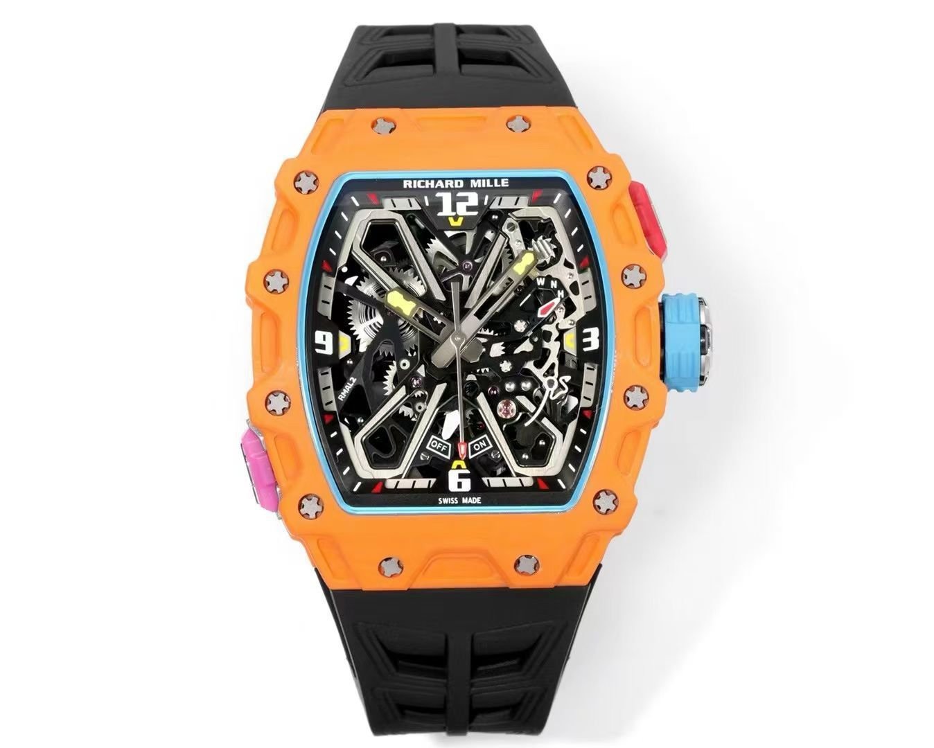 Richard Mille RM35-03 Automatic Skeleton Watch Quartz Carbon NTPT Carbon TPT Fiber Case Integrated Movement Premium Edition RM35-03-AUTO-QCF-SK