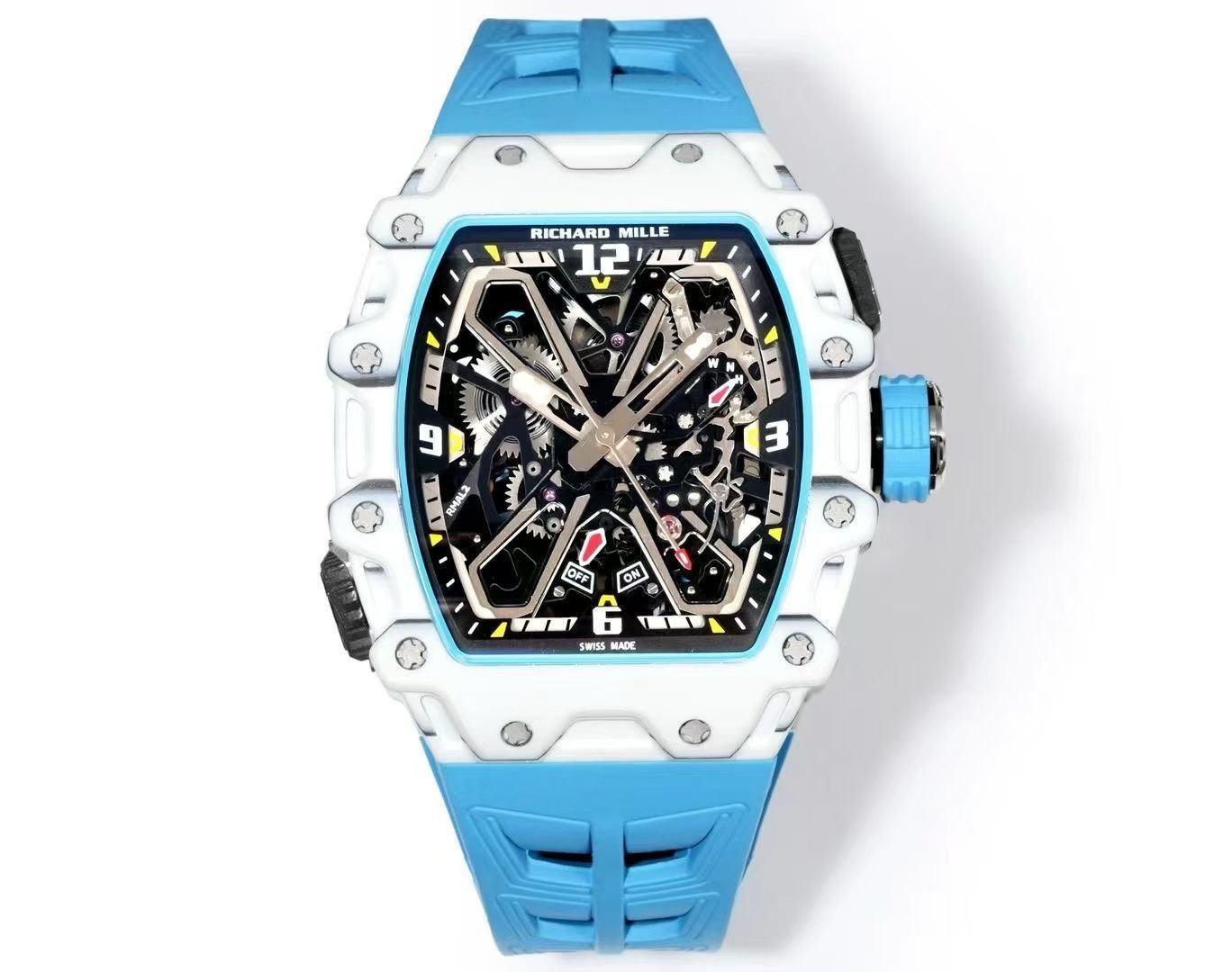Richard Mille RM35-03 Automatic Skeleton Watch Carbon NTPT Quartz Carbon Fiber 13.5MM Slim Case Integrated Movement Premium Edition RM35-03-CARB-AUTO-SK