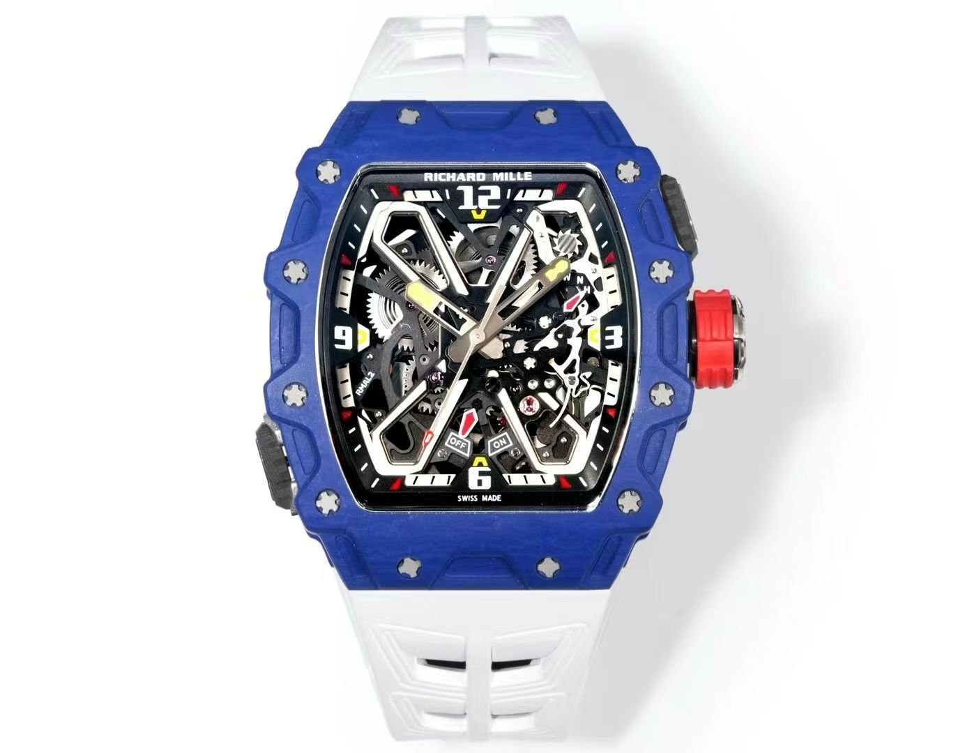 Richard Mille RM35-03 Automatic Skeleton Watch Carbon NTPT Quartz Carbon Fiber Slim 13.5MM Case Integrated Movement Premium Edition RM35-03-NTPT-QCF-A35