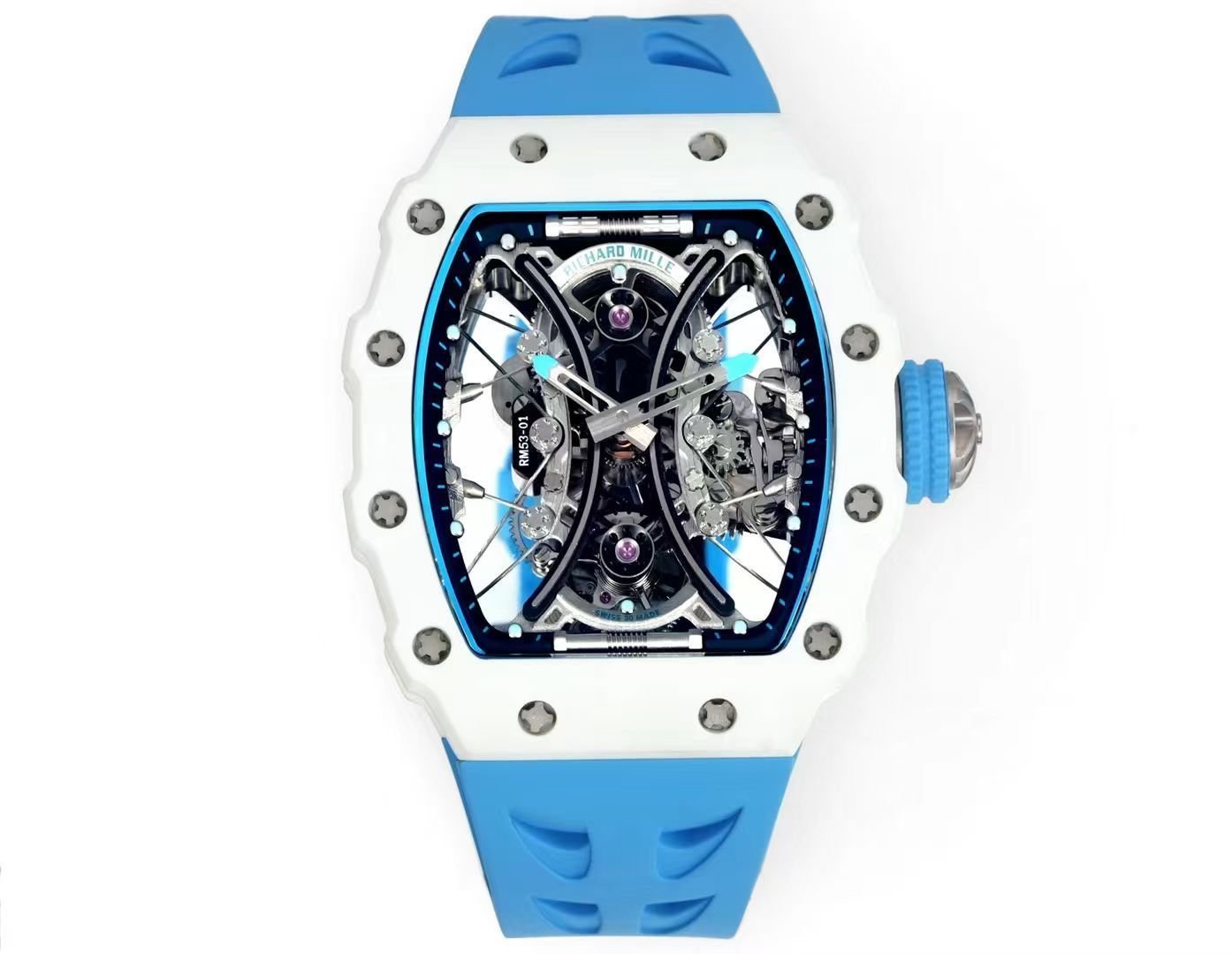 Richard Mille RM53-01 Pablo Mac Donough Tourbillon Watch TPT Carbon Fiber Case Suspended Movement Sapphire Crystal Premium Edition RM53-01-PMD-TPT-TB
