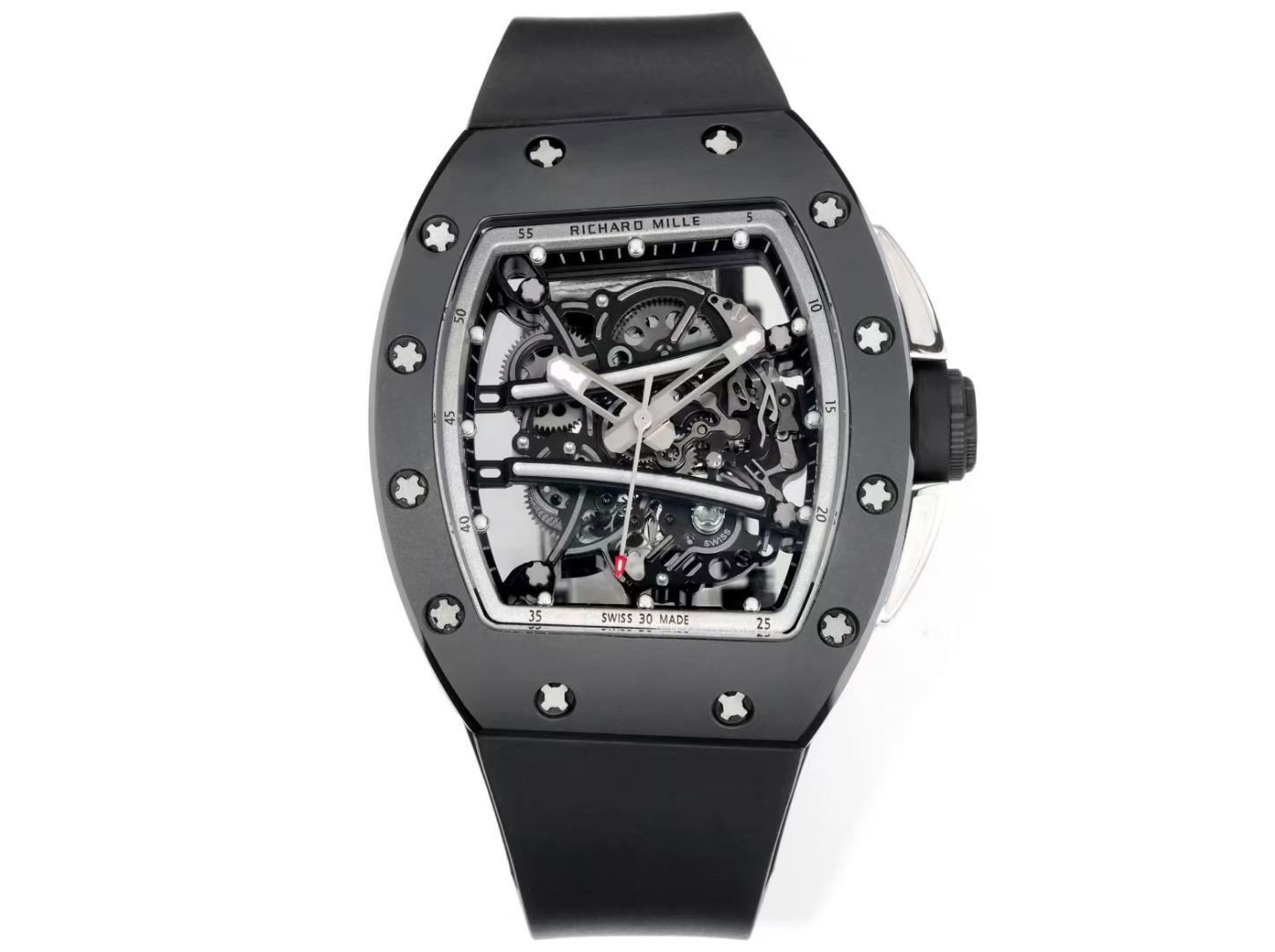 Richard Mille RM61-01 Watch TZP-N Zirconia Ceramic NTPT Carbon Fiber Case Skeleton Dial RMUL2 Manual Winding Movement Yellow Green Suspended Bridge Sports Edition RM61-01-ZC-NTPT-YG-RMUL2