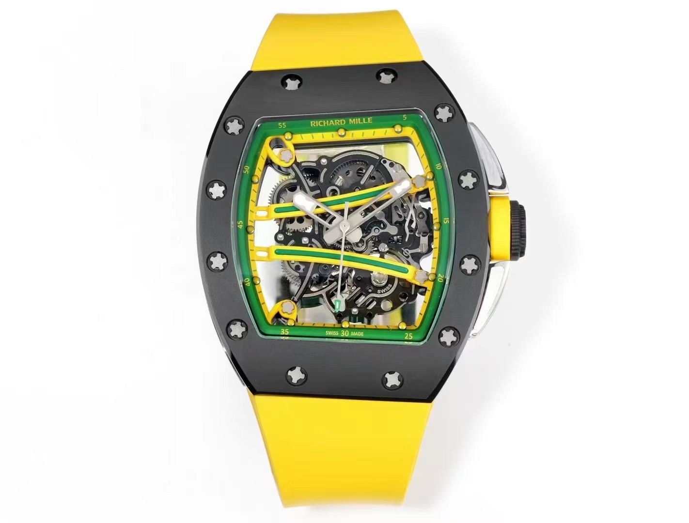 Richard Mille RM61-01 Watch TZP-N Zirconia Ceramic NTPT Carbon Fiber Skeleton Dial RMUL2 Manual Winding Movement Suspended Bridge Luxury Sports Edition RM61-01-TZP-NTPT-RM2-SB