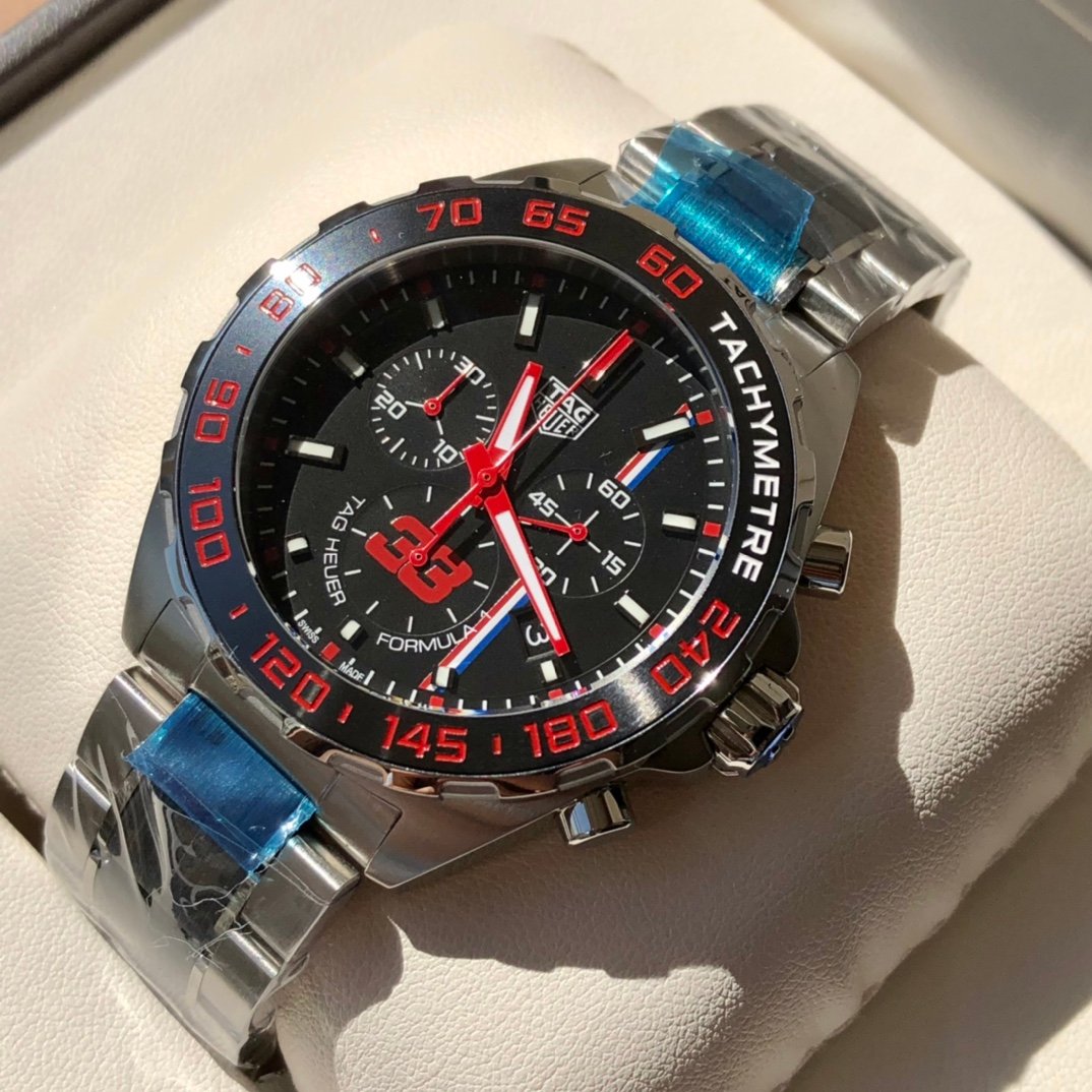 TAG Heuer Formula 1 Aston Martin Special Edition Quartz Chronograph Watch 43MM Ceramic Stainless Steel Bracelet Premium Edition TAG-F1-ASTON-SS-43