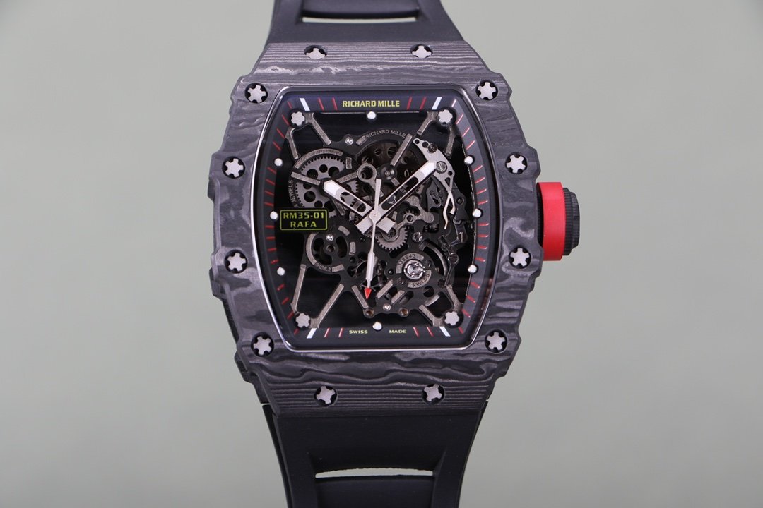 Richard Mille RM35-01 NTPT Carbon Fiber RMUL3 Integrated White Gemstone Watch RM3501-NTPT-WHITE-RM3