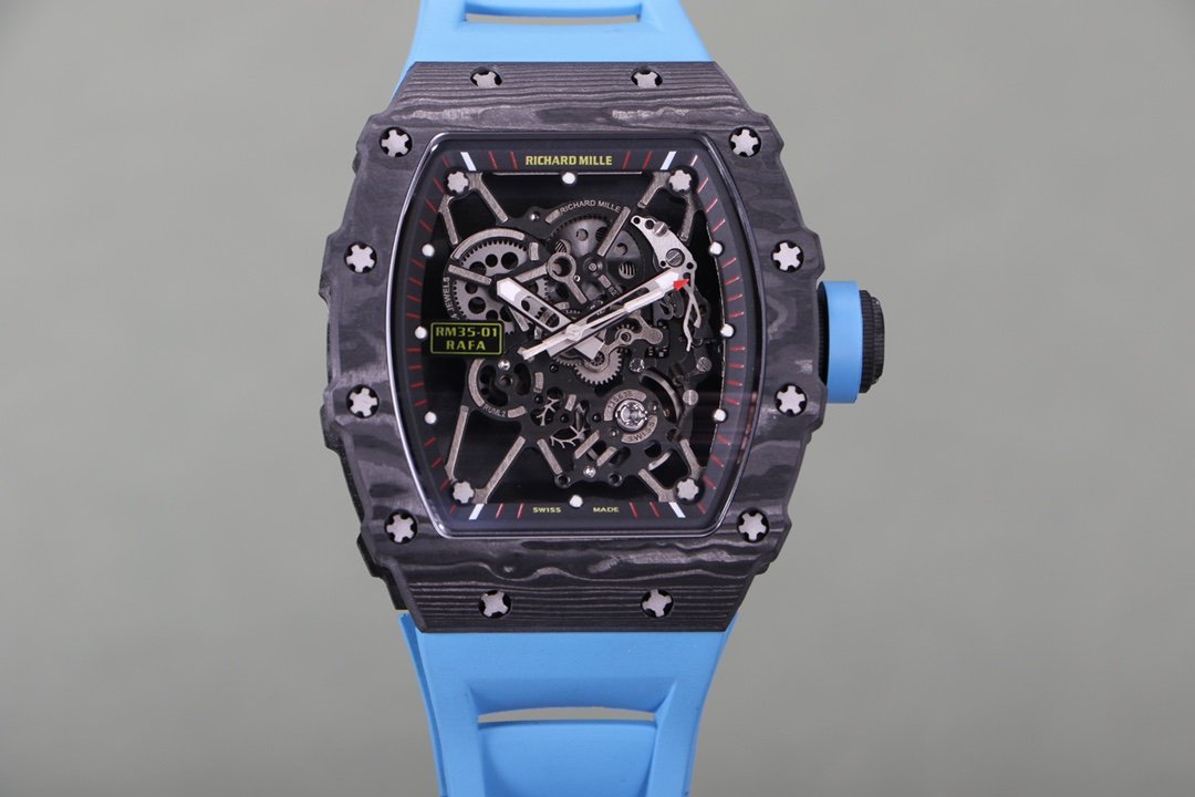 Richard Mille RM35-01 NTPT Carbon Fiber RMUL3 White Gemstone Suspension Watch RM35-CARBON-WGS3