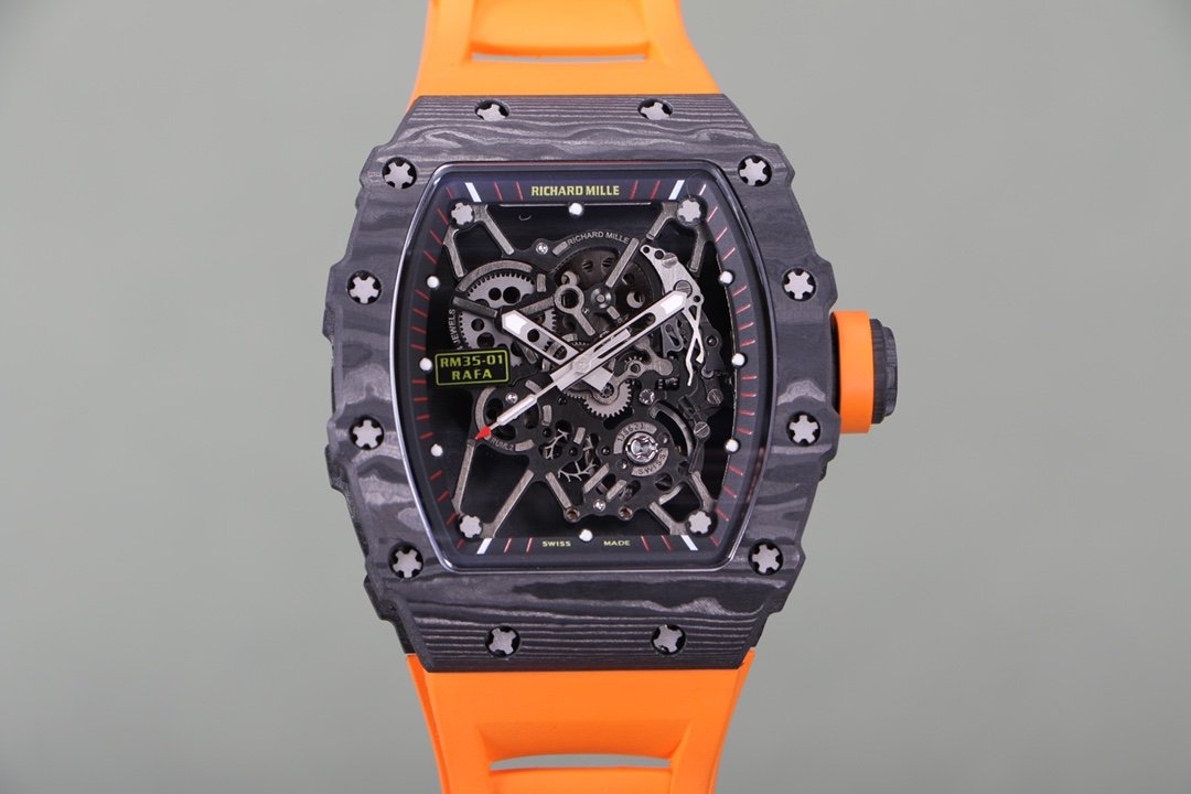 Richard Mille RM35-01 NTPT Carbon Fiber RMUL3 Orange Strap Watch
