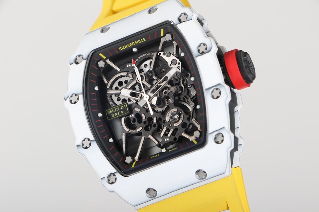 Richard Mille RM35-01 NTPT Carbon Fiber RMUL3 White Gemstone Suspension Watch RM35-01-CARBON-WGS4