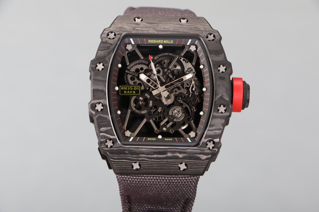 Richard Mille RM35-01 NTPT Carbon Fiber RMUL3 Integrated White Gemstone Watch RM35-01-NTPT-R3WG