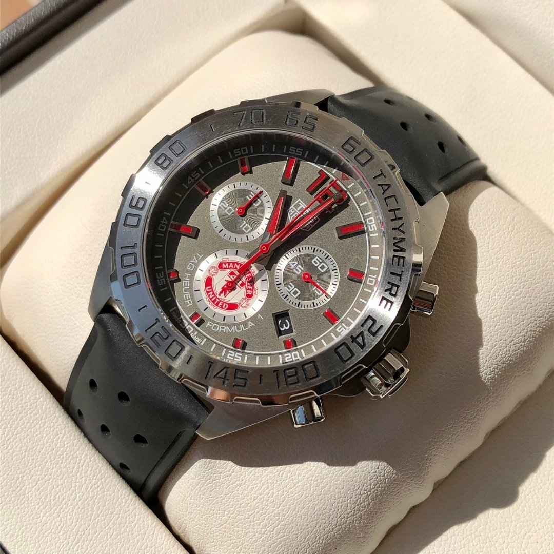 TAG Heuer Formula 1 Quartz Chronograph Watch 43MM Stainless Steel Bracelet Sapphire Crystal Premium Edition TAG-F1-QZ-STEEL-43