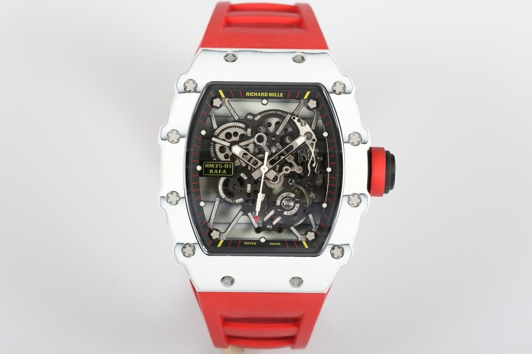Richard Mille RM35-01 NTPT Carbon Fiber RMUL3 White Gemstone Watch RM35-01-NTPT-RMUL3