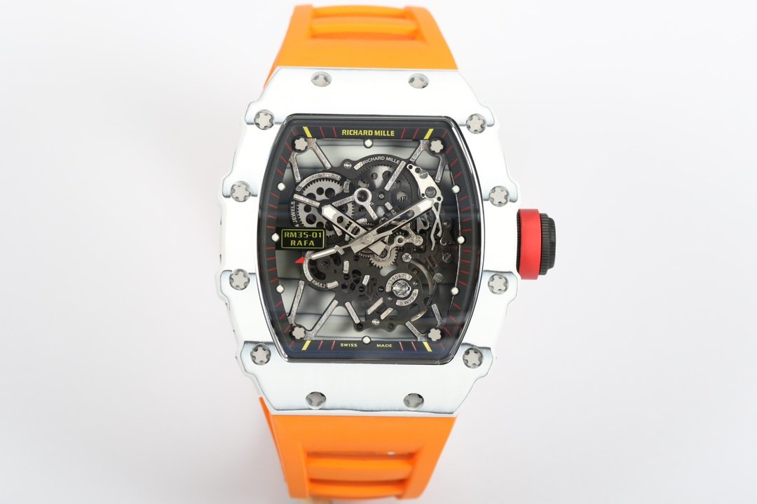 Richard Mille RM35-01 NTPT Carbon Fiber RMUL3 White Gemstone Suspension Watch RM35-01-NTPT-WGS