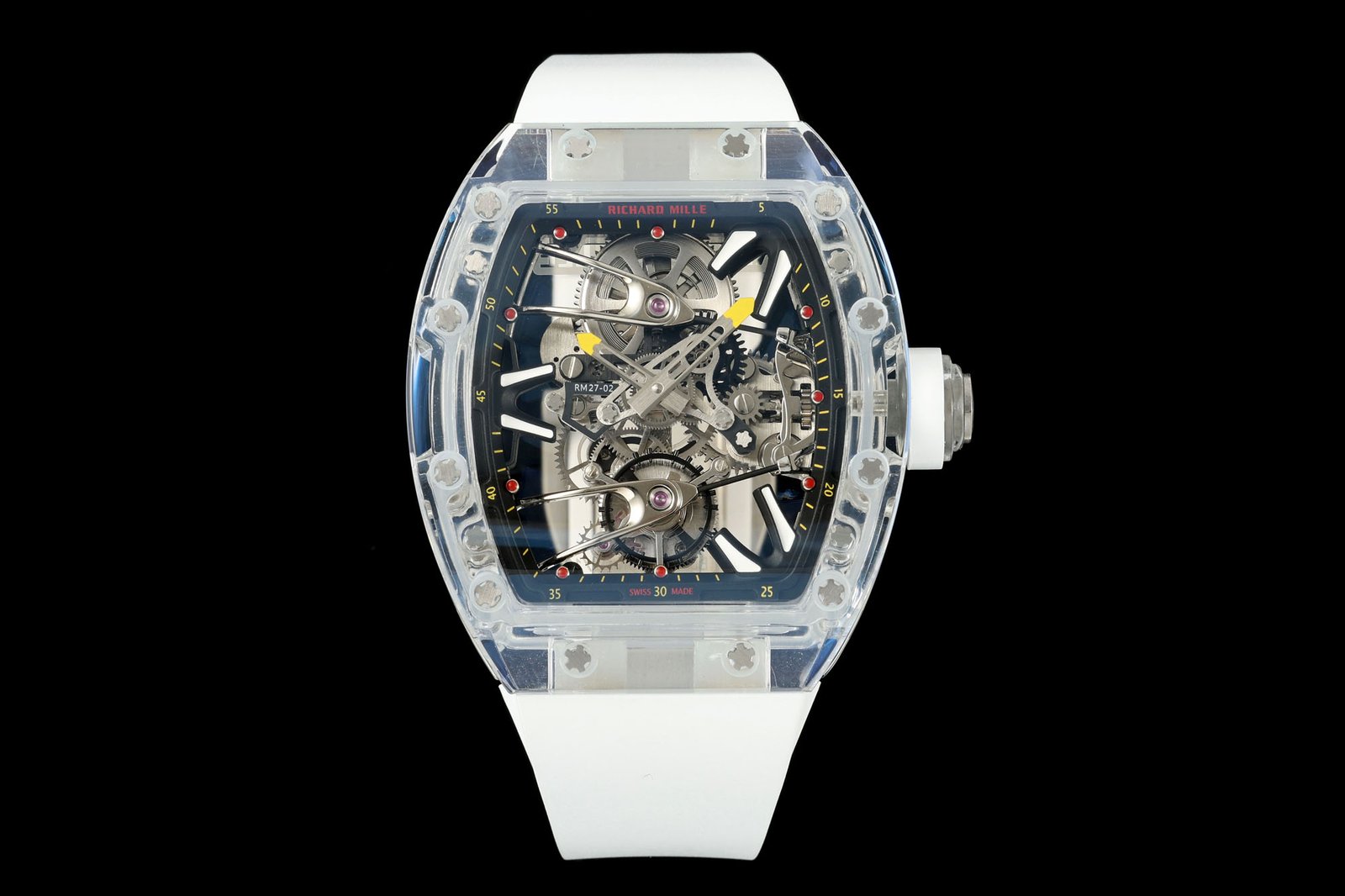 Richard Mille RM56-02 Sapphire Crystal Tourbillon Watch Transparent Skeleton Cable Suspension Movement Ultra Light Premium Edition RM-RM56-02-SCX-TB35