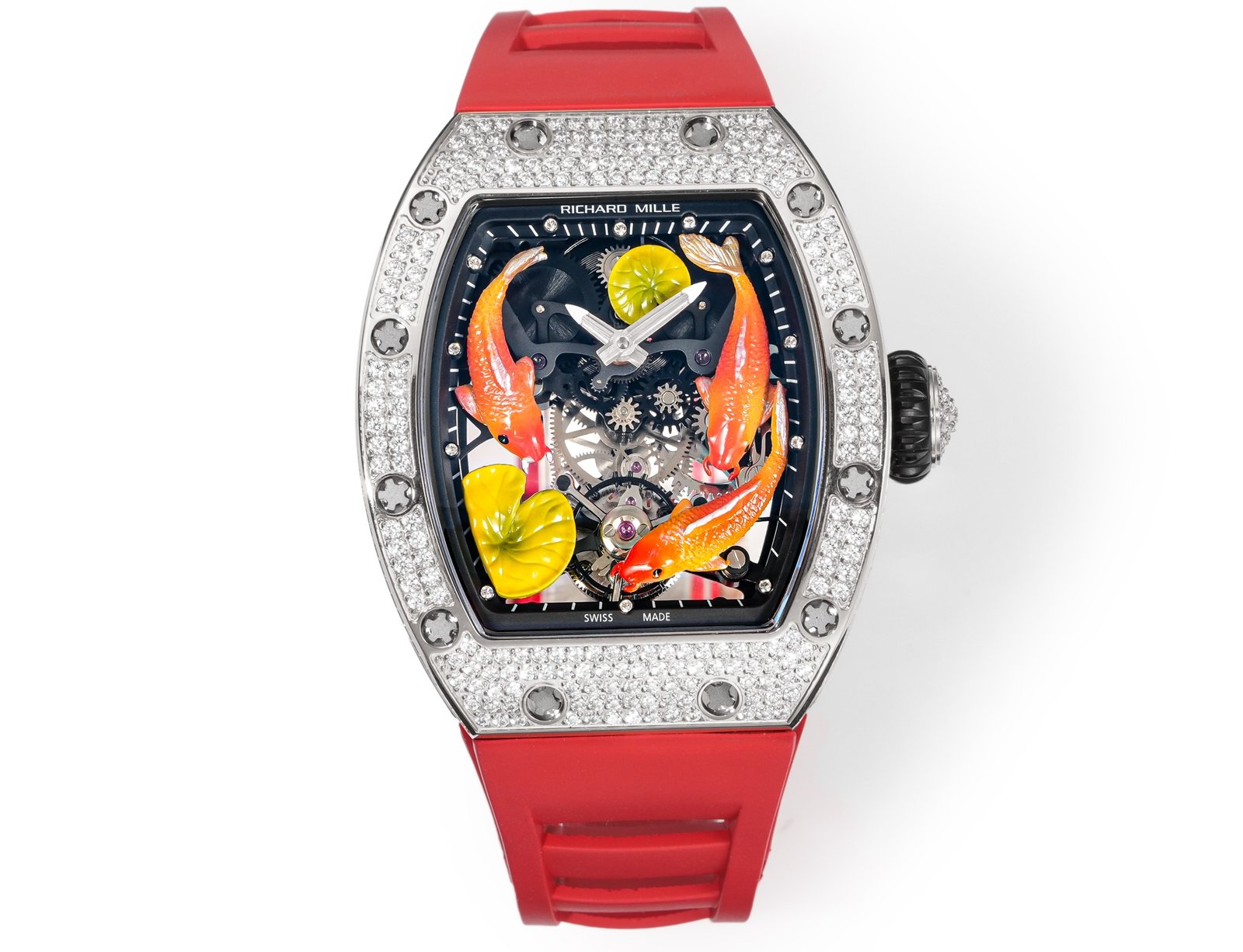 Richard Mille RM S10 Koi Tourbillon Red Gold Diamond Red Strap Edition RMS10-KOI-RD