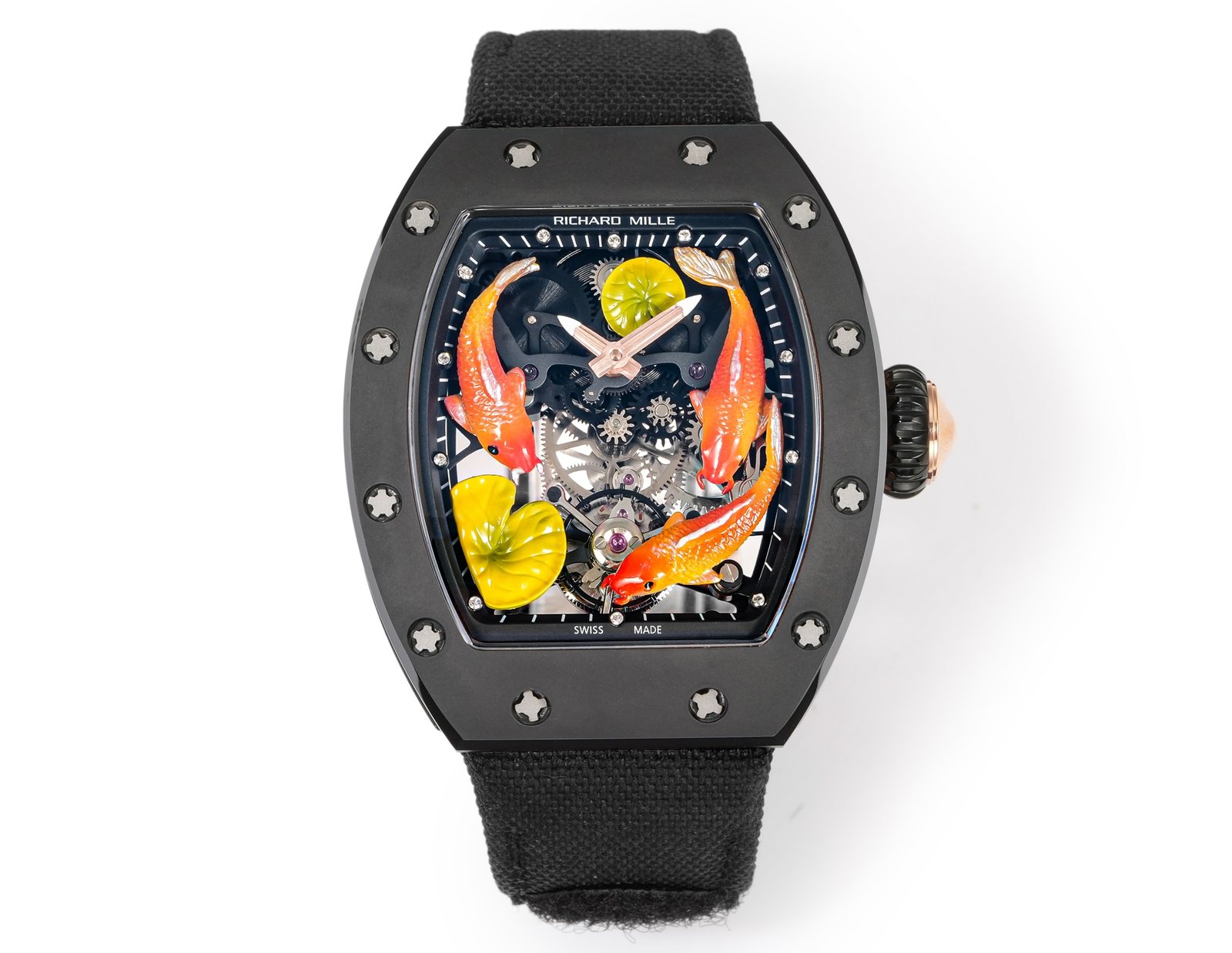Richard Mille RM S10 Koi Tourbillon Watch Oriental Art Dial Red Gold Diamond Koi Mechanical Tourbillon Luxury Edition RM-S10-KOI-TB-ORI