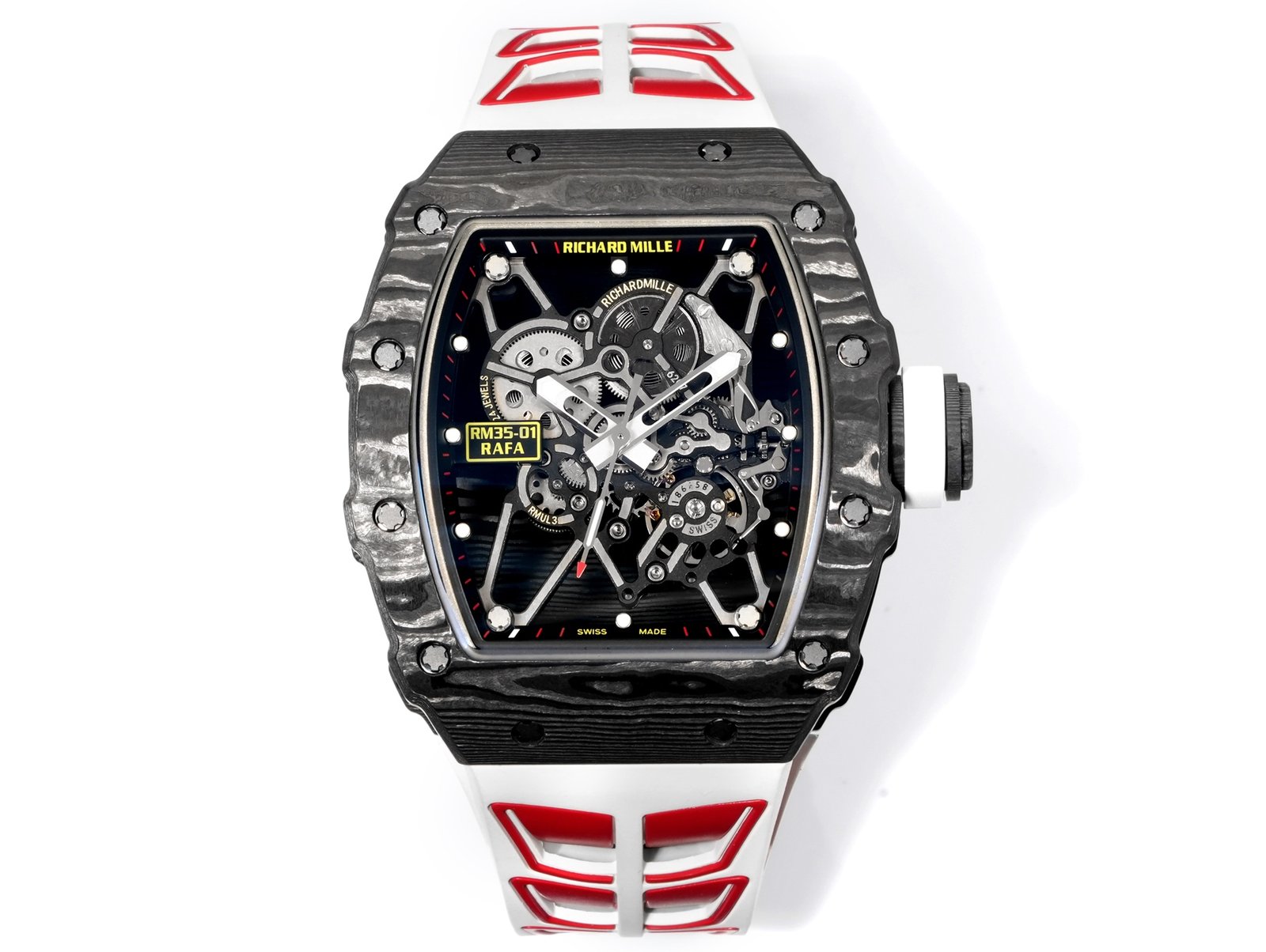 Richard Mille RM35-01 Rafael Nadal NTPT Carbon Fiber Skeleton Watch RM3501-BBR