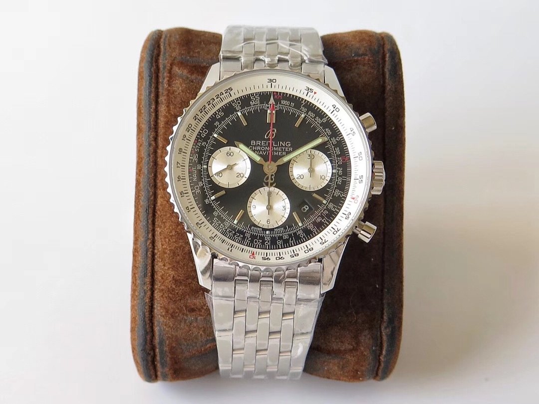 Breitling Navitimer B01 Chronograph  Watch 41MM Stainless Steel Case Black Dial Stainless Steel Bracelet B01 Movement AB0139211B1A1