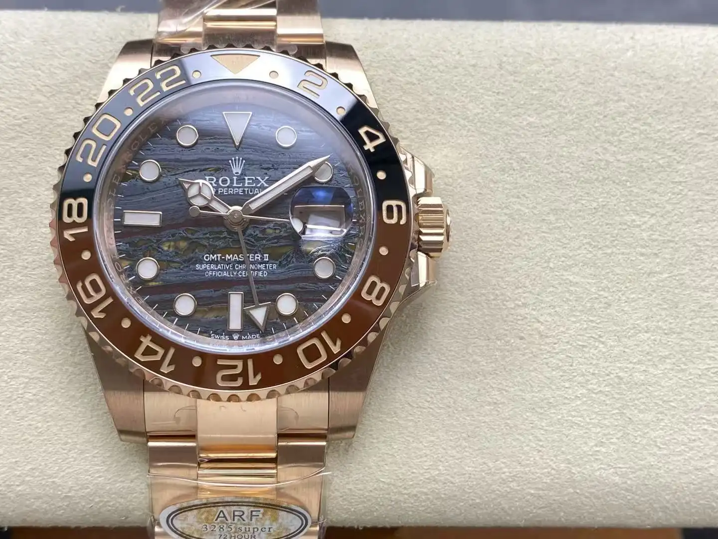 Rolex GMT-Master ll Everose Gold Tiger Brown Dial 40mm 126715CHNR-0002