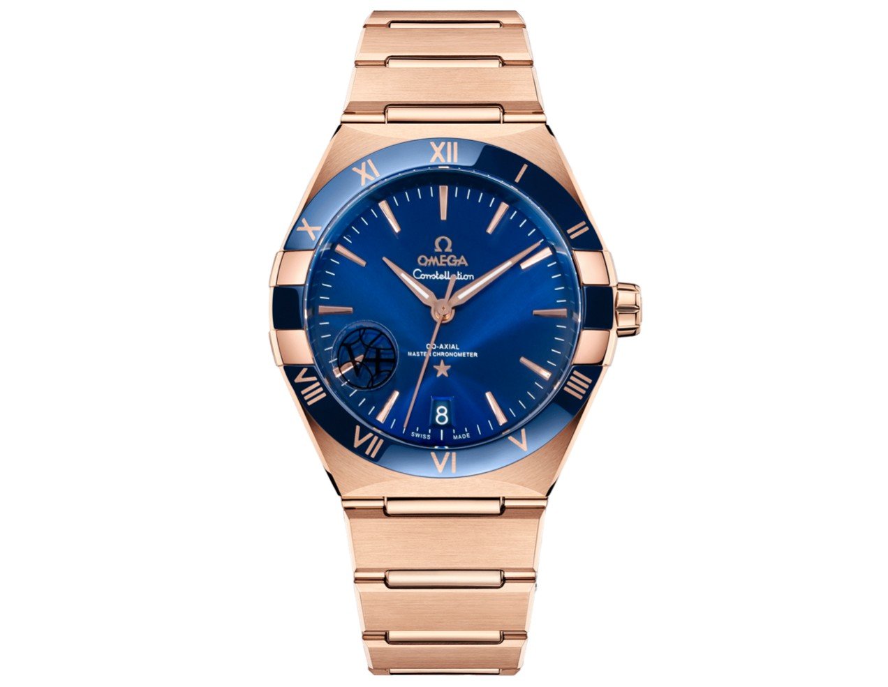 Omega Constellation Fifth Generatio Master Chronometer 8900 Blue Dial Rose Gold Case Blue Ceramic Bezel Bracelet 41mm OMEGA-CONST-S9-8900-BLU41-RG-BEZ